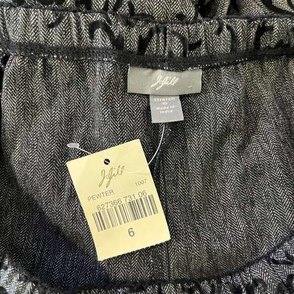 J. JILL Women's Pewter Grey Paisley A-Line Long Skirt - size 6 - NWT - Picture 2 of 5